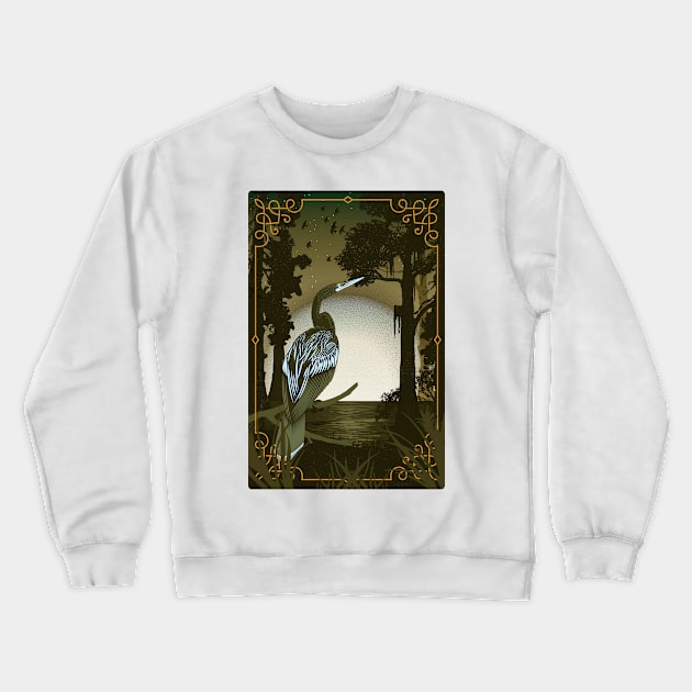 Anhinga (Sepia) Crewneck Sweatshirt by FITmedia